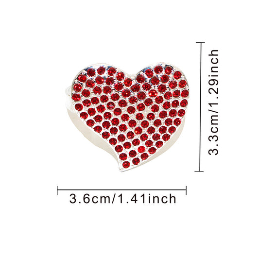 Red Rhinestone Heart Napkin Rings For Table Decorationalwtl