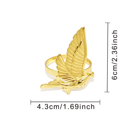 Gold Dove Napkin Rings For Table Decoration