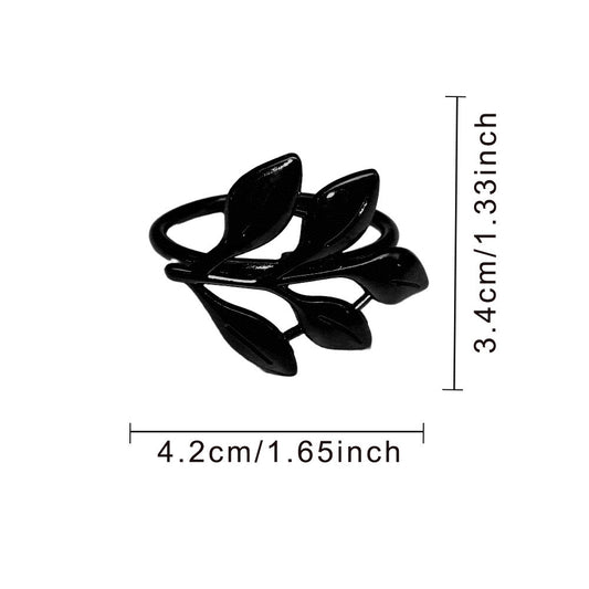 Black Leaf Napkin Rings For Table Decoration