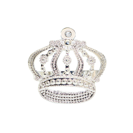 Silver Rhinestone Crown Napkin Rings For Table Decoration