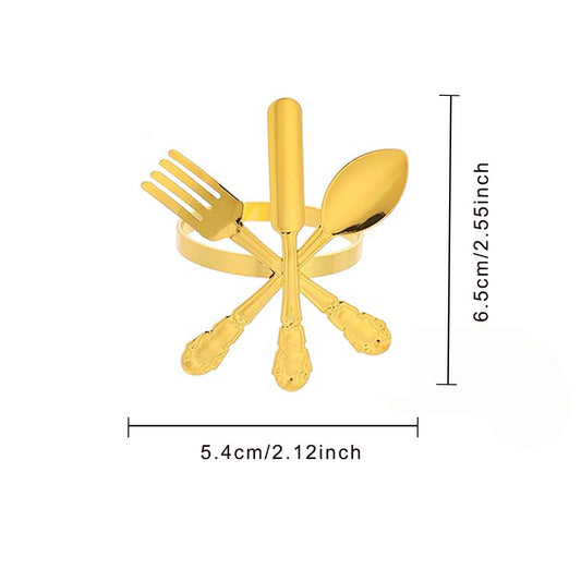 Gold Cutlery Napkin Rings For Table Decoration