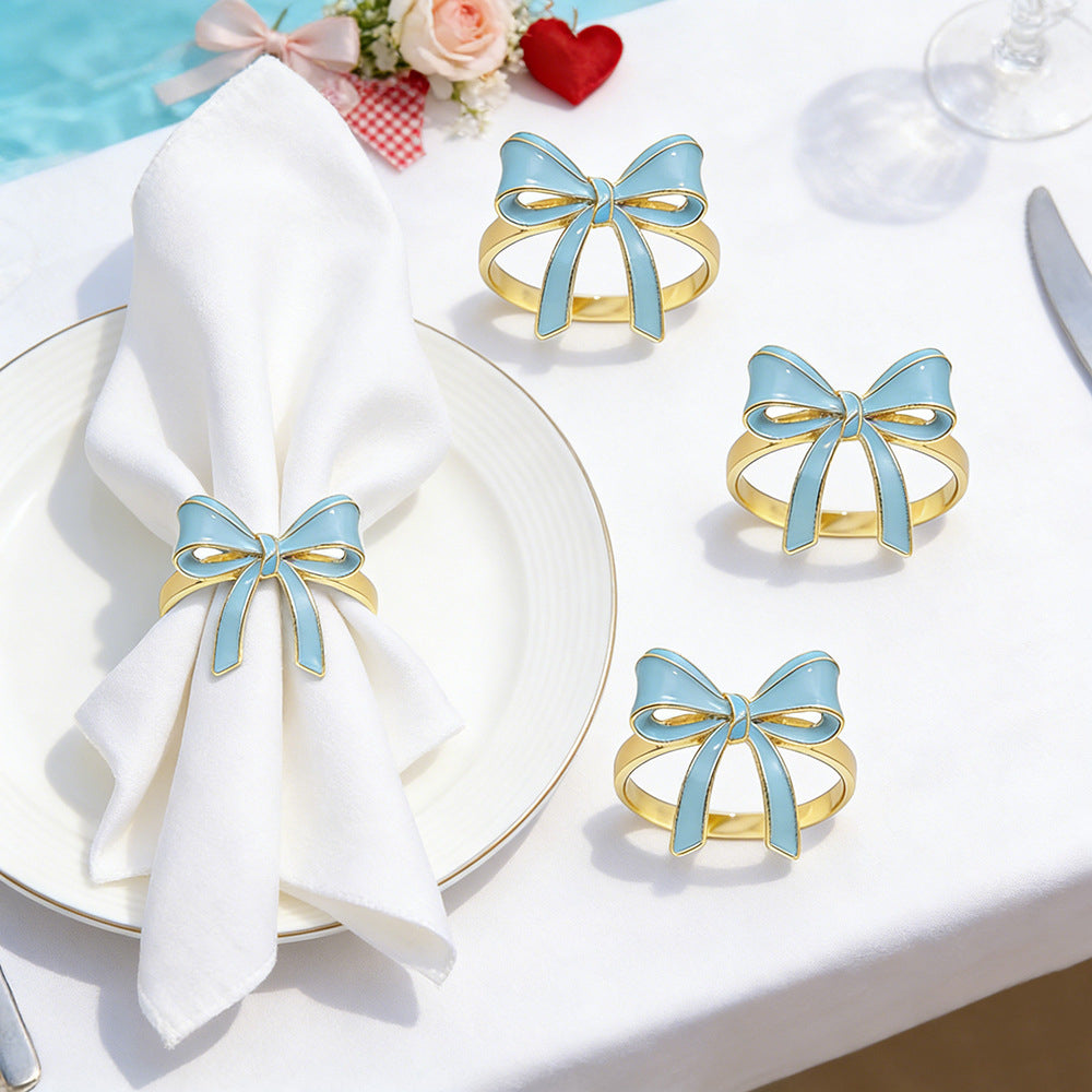 Bow Ribbon Napkin Rings For Table Decoration