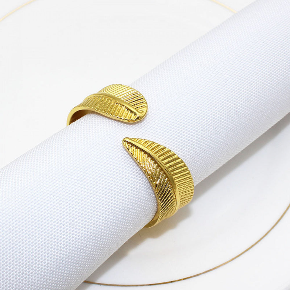 Gold Leaf Napkin Rings For Table Decoration