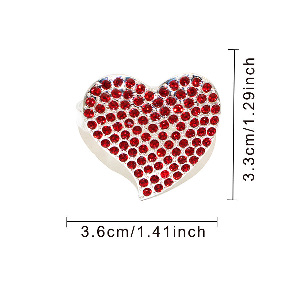Red Rhinestone Heart Napkin Rings For Table Decorationalwtl