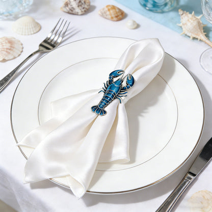 Blue Lobster Napkin Rings For Table Decoration