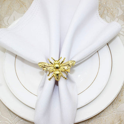 Gold Bee Napkin Rings For Table Decoration