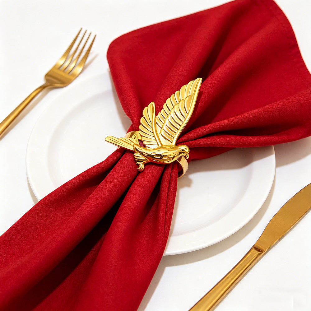 Gold Dove Napkin Rings For Table Decoration