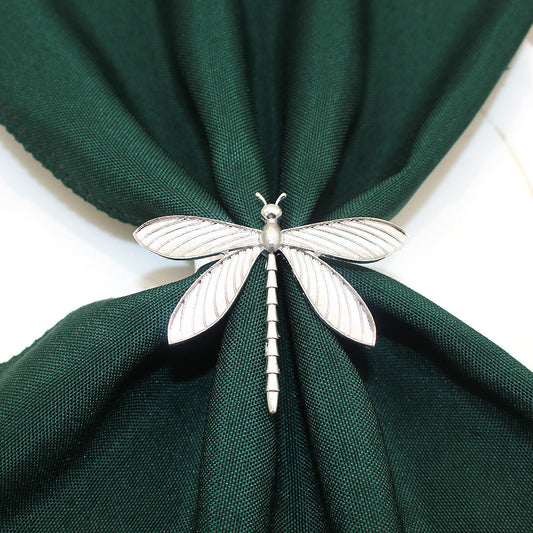 Silver Dragonfly Napkin Rings For Table Decoration