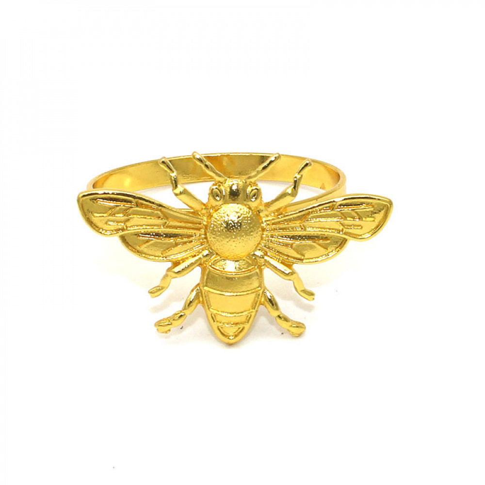 Gold Bee Napkin Rings For Table Decoration