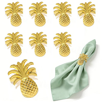 Gold Pineapple Napkin Rings For Table Decoration
