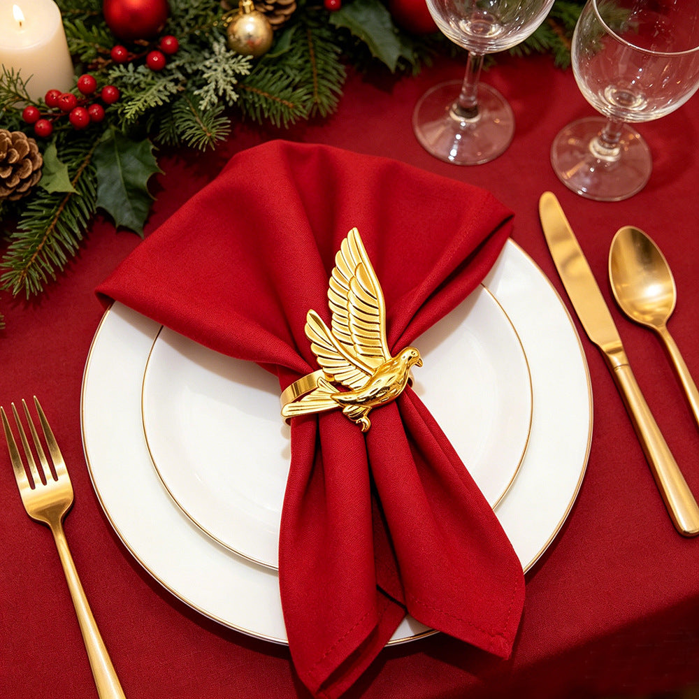 Gold Dove Napkin Rings For Table Decoration