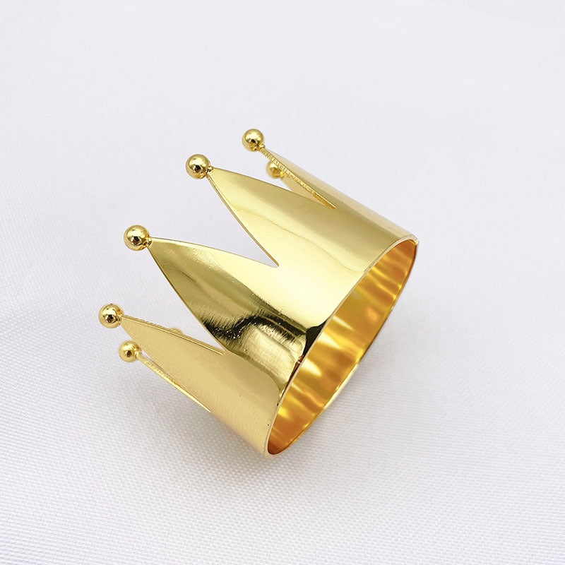 Gold Crown Napkin Rings For Table Decoration