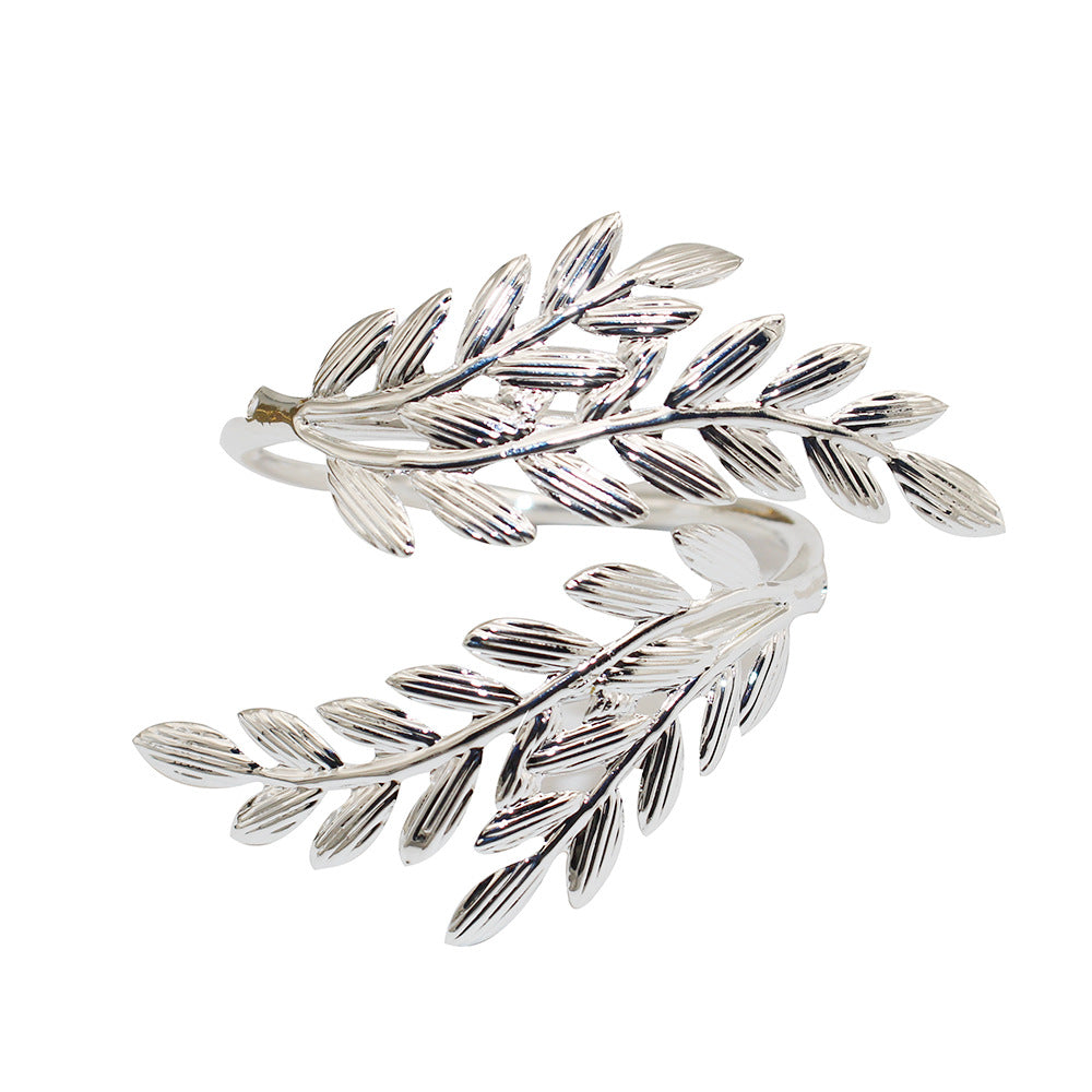 Silver Olive Branch Napkin Rings For Table Decoration