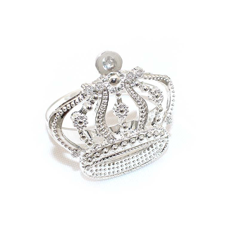 Silver Rhinestone Crown Napkin Rings For Table Decoration