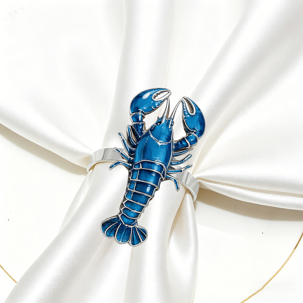 Blue Lobster Napkin Rings For Table Decoration