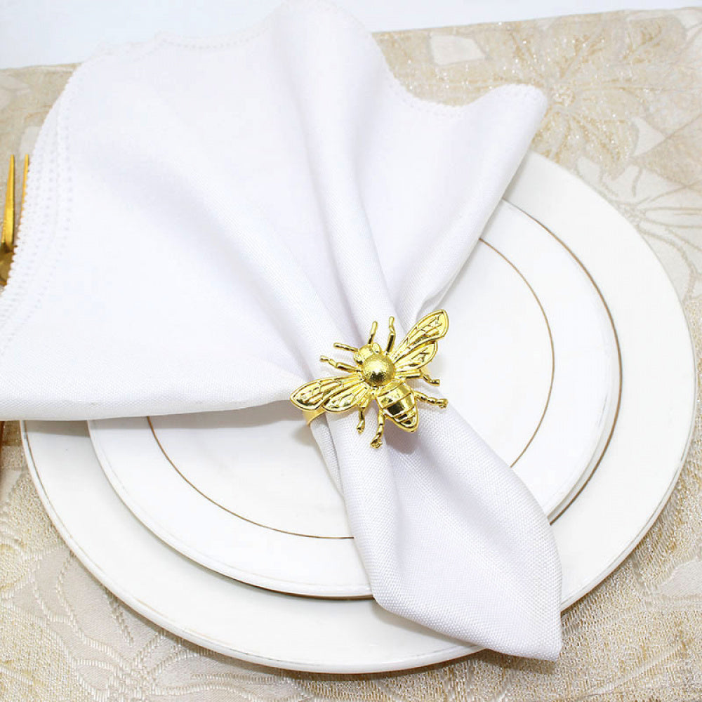 Gold Bee Napkin Rings For Table Decoration