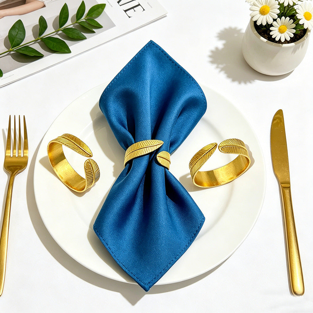 Gold Leaf Napkin Rings For Table Decoration