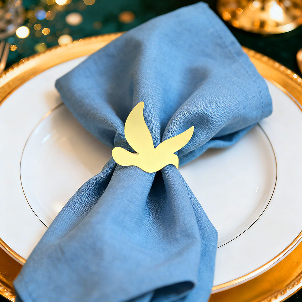 Gold Flying Dove Napkin Rings For Table Decoration
