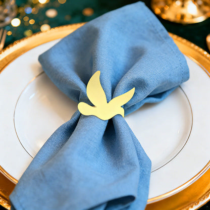 Gold Flying Dove Napkin Rings For Table Decoration