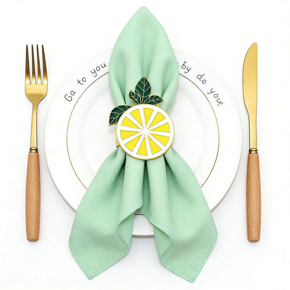 Yellow Lemon Slice Napkin Rings For Table Decoration