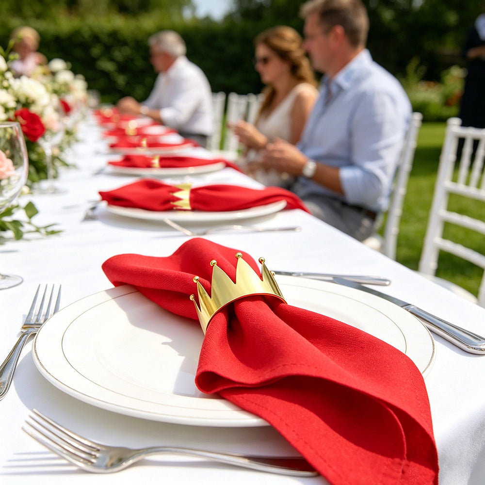 Gold Crown Napkin Rings For Table Decoration