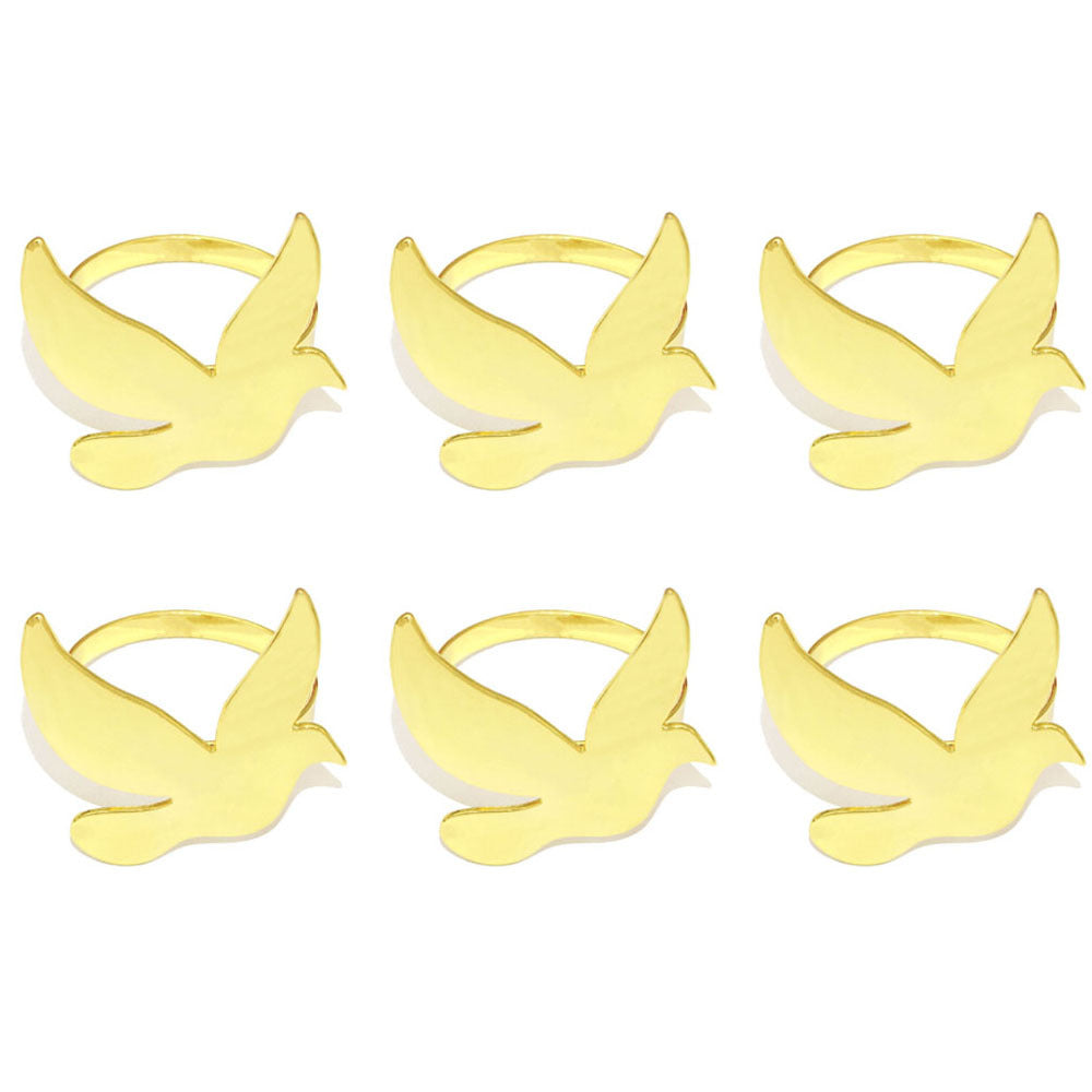 Gold Flying Dove Napkin Rings For Table Decoration