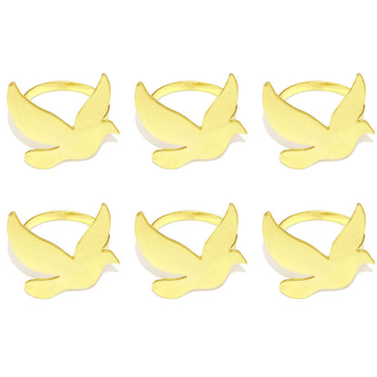 Gold Flying Dove Napkin Rings For Table Decoration