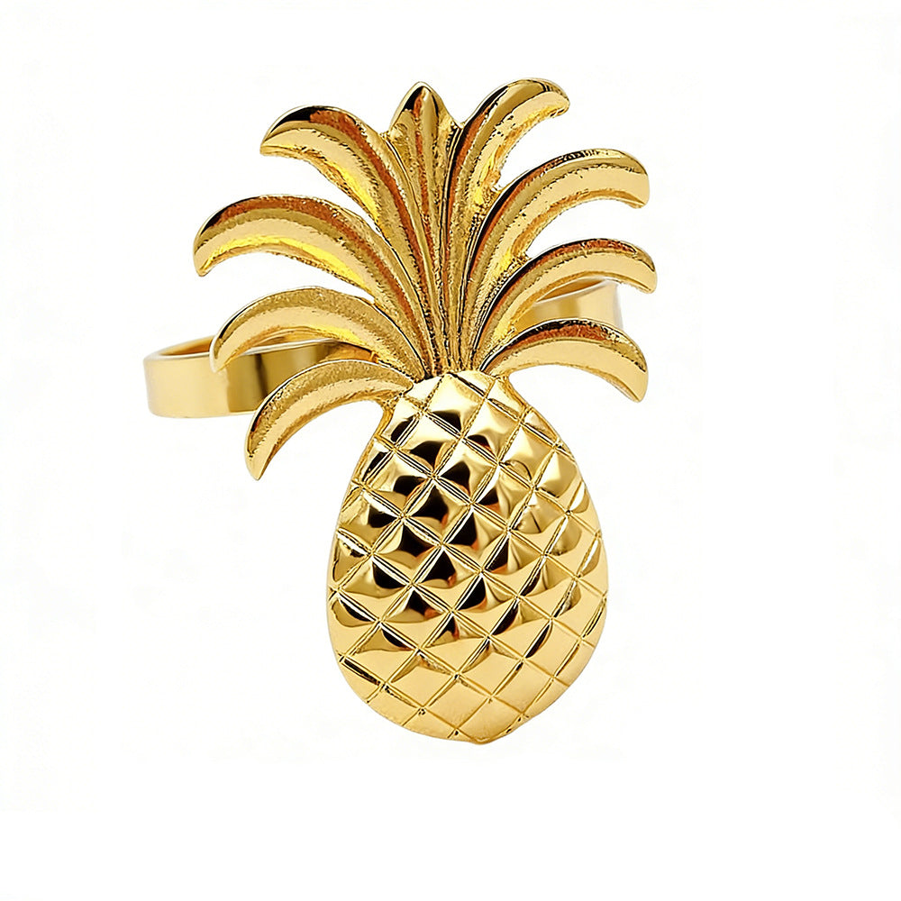 Gold Pineapple Napkin Rings For Table Decoration