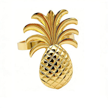 Gold Pineapple Napkin Rings For Table Decoration