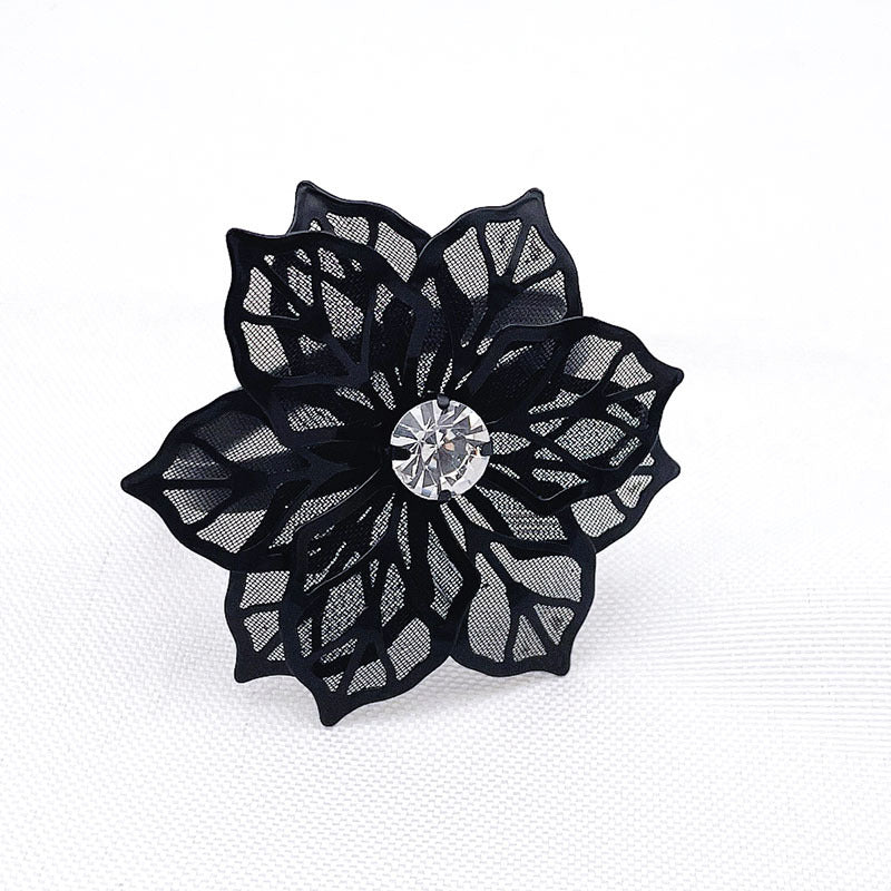Black Rose Flower Napkin Rings For Table Decoration