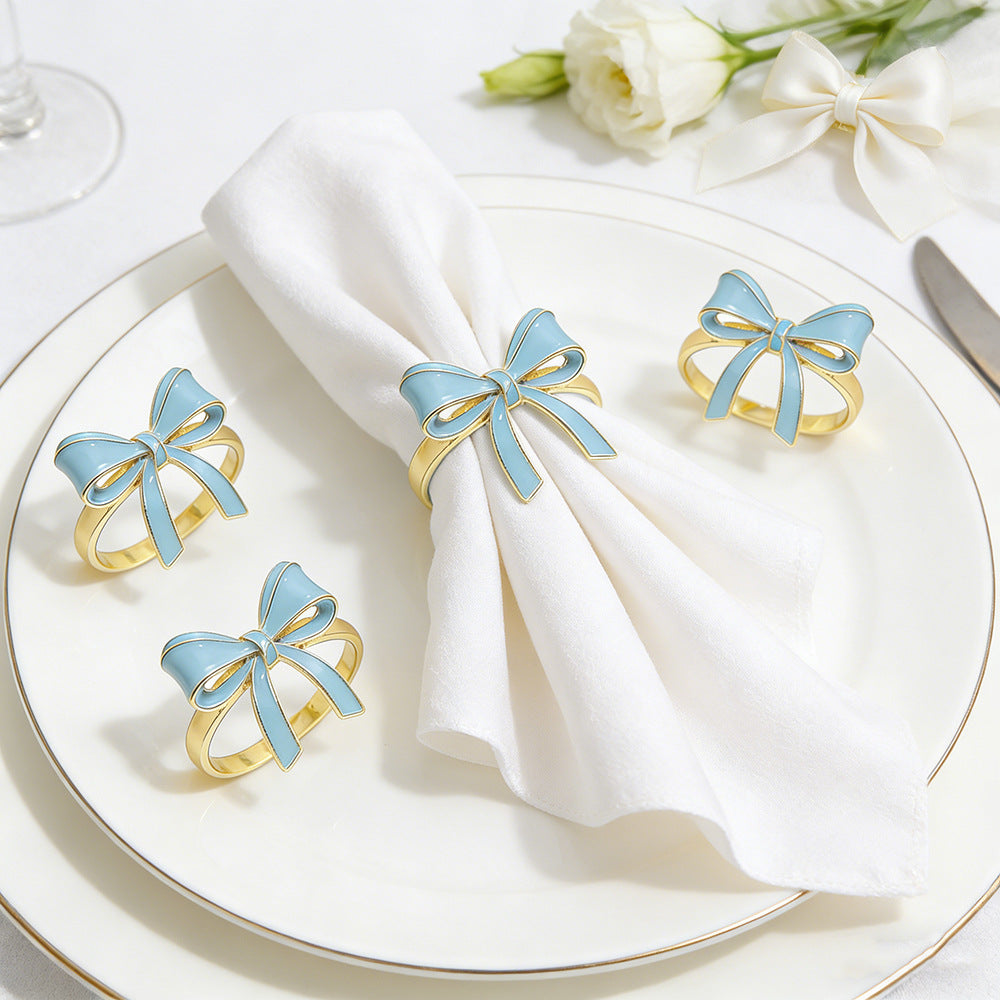 Bow Ribbon Napkin Rings For Table Decoration