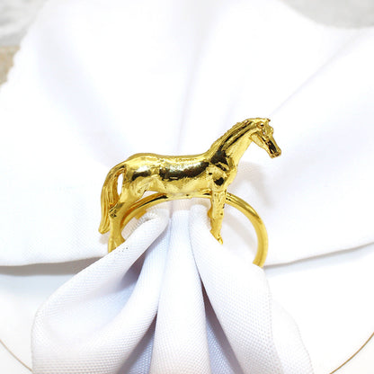 Gold Horse Napkin Rings For Table Decoration