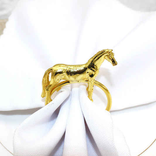 Gold Horse Napkin Rings For Table Decoration