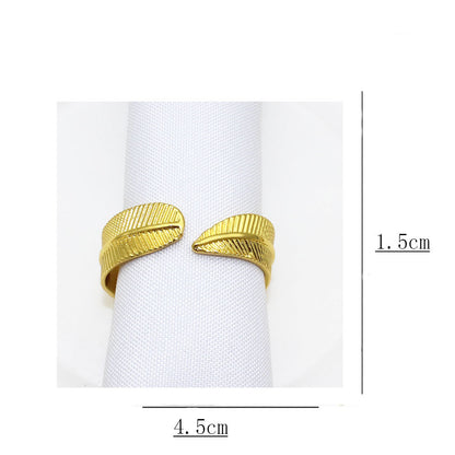 Gold Leaf Napkin Rings For Table Decoration