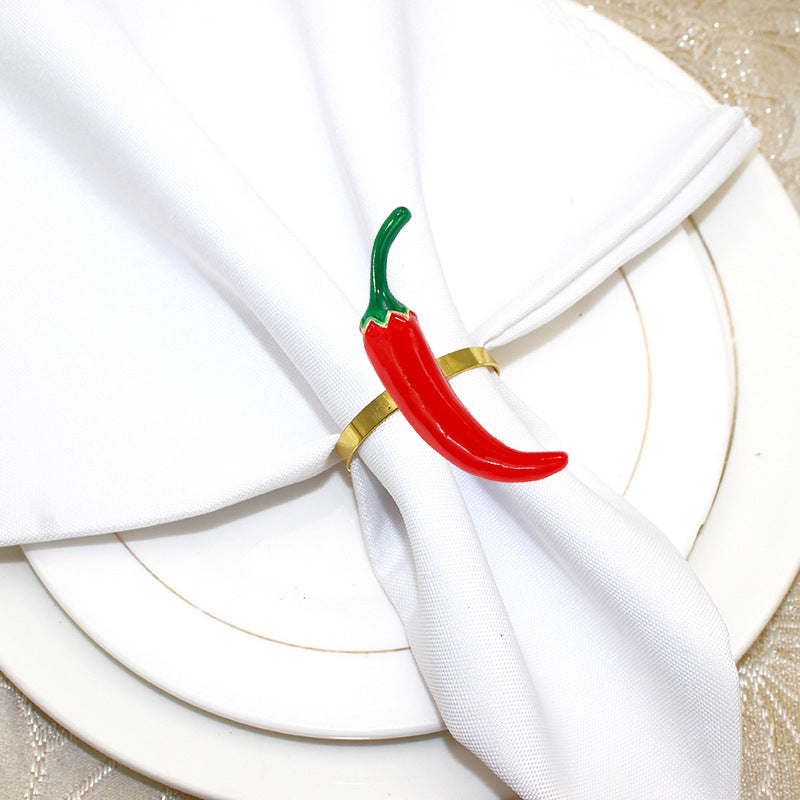 Red Chili Pepper Napkin Rings For Table Decoration