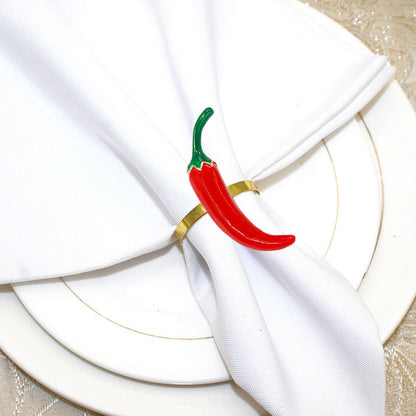 Red Chili Pepper Napkin Rings For Table Decoration