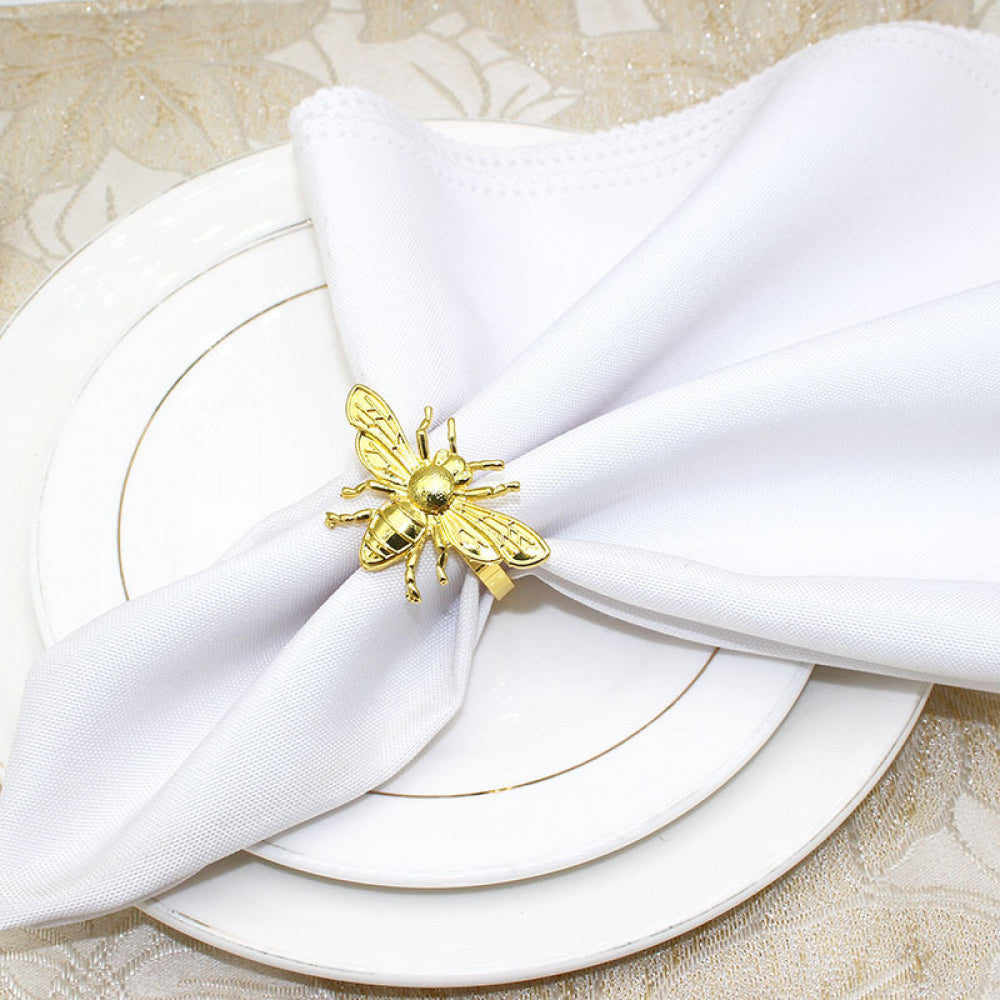 Gold Bee Napkin Rings For Table Decoration
