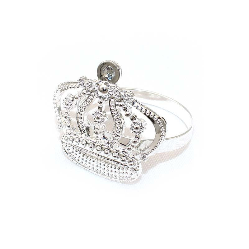 Silver Rhinestone Crown Napkin Rings For Table Decoration