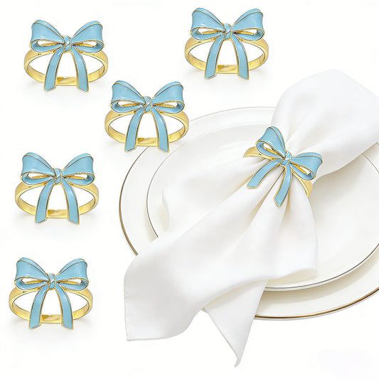 Bow Ribbon Napkin Rings For Table Decoration