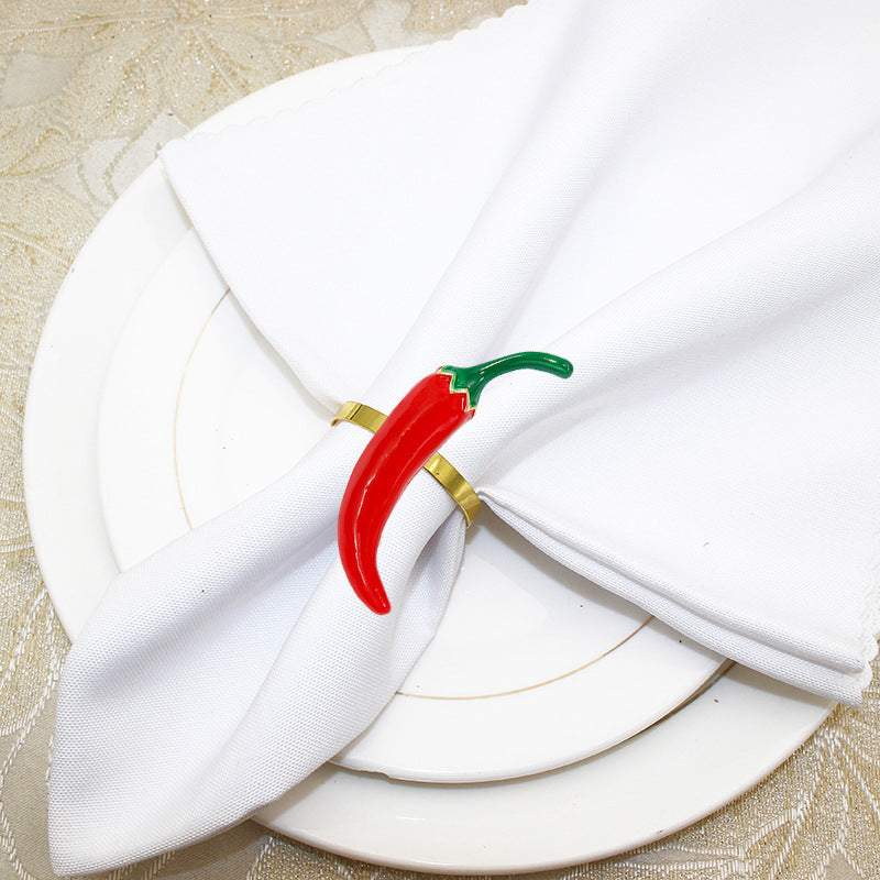 Red Chili Pepper Napkin Rings For Table Decoration