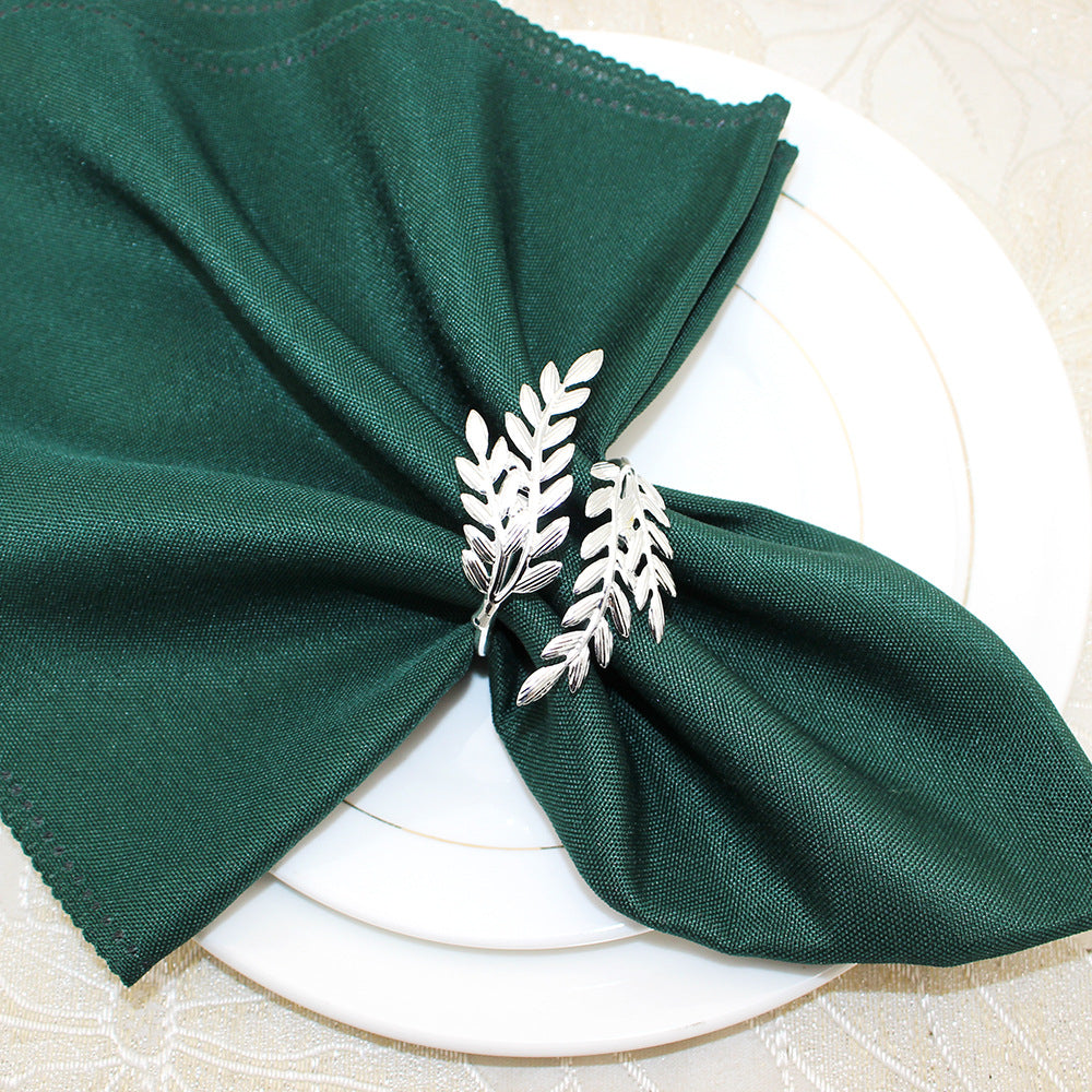 Silver Olive Branch Napkin Rings For Table Decoration