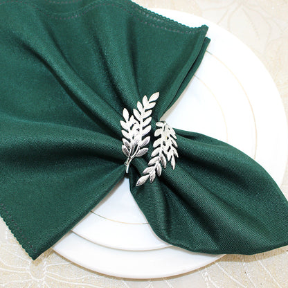 Silver Olive Branch Napkin Rings For Table Decoration