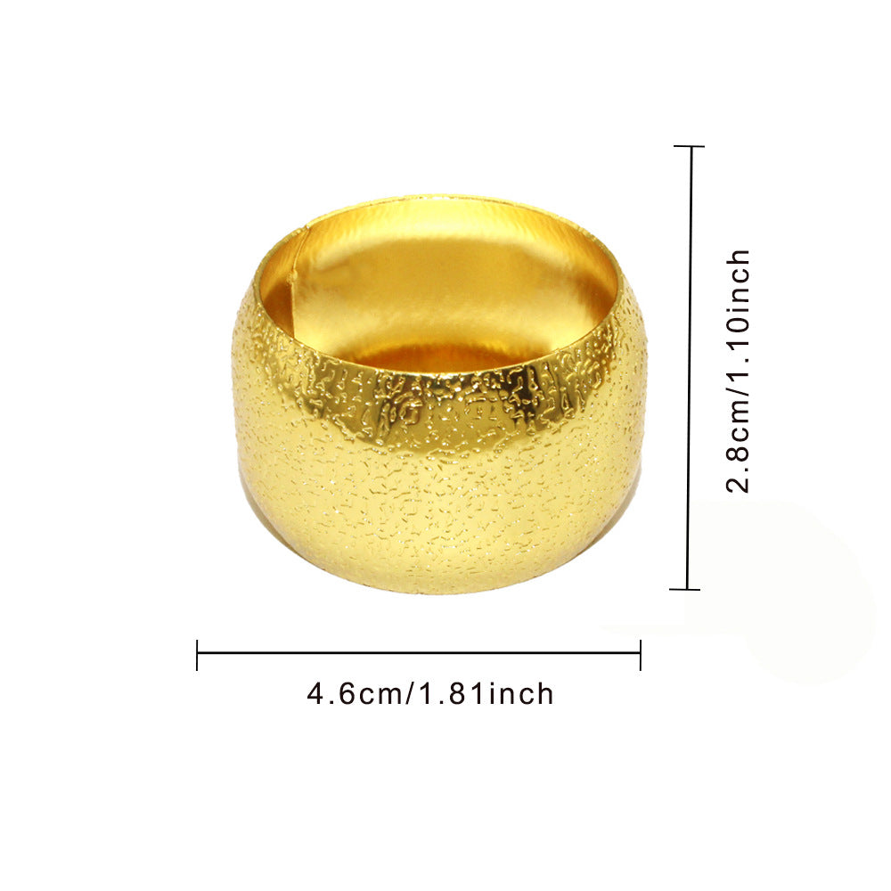 Gold Round Hammered Napkin Rings For Table Decoration