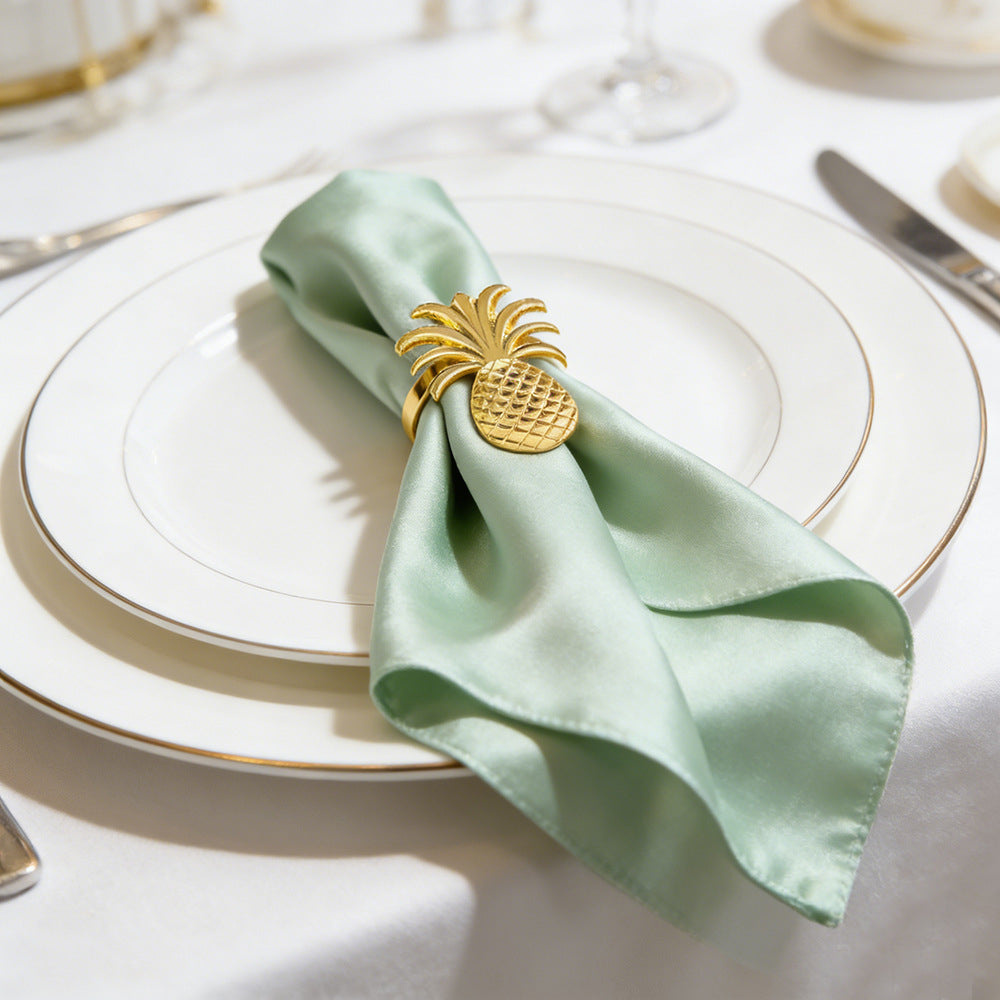 Gold Pineapple Napkin Rings For Table Decoration