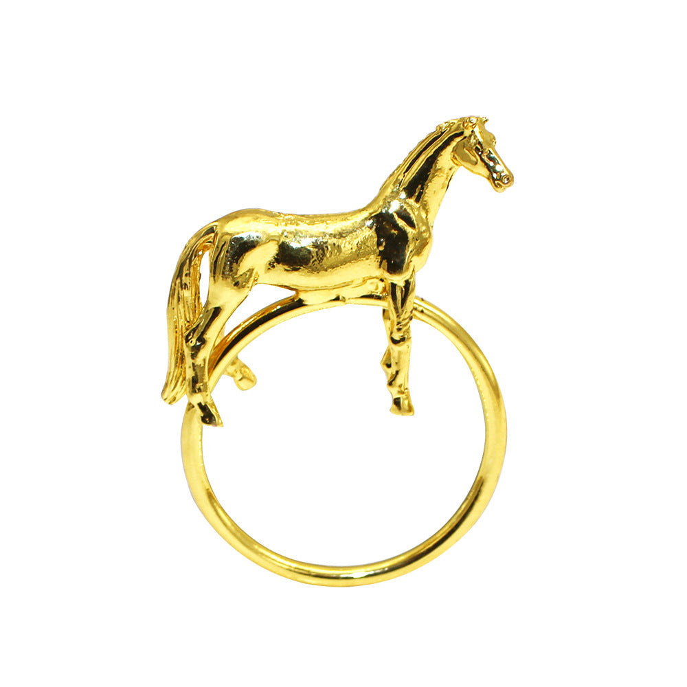 Gold Horse Napkin Rings For Table Decoration