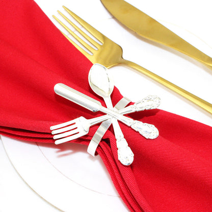 Silver Cutlery Napkin Rings For Table Decoration