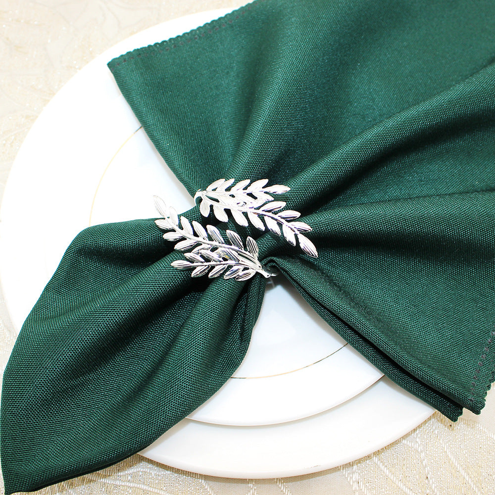 Silver Olive Branch Napkin Rings For Table Decoration
