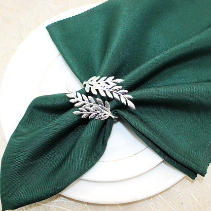 Silver Olive Branch Napkin Rings For Table Decoration