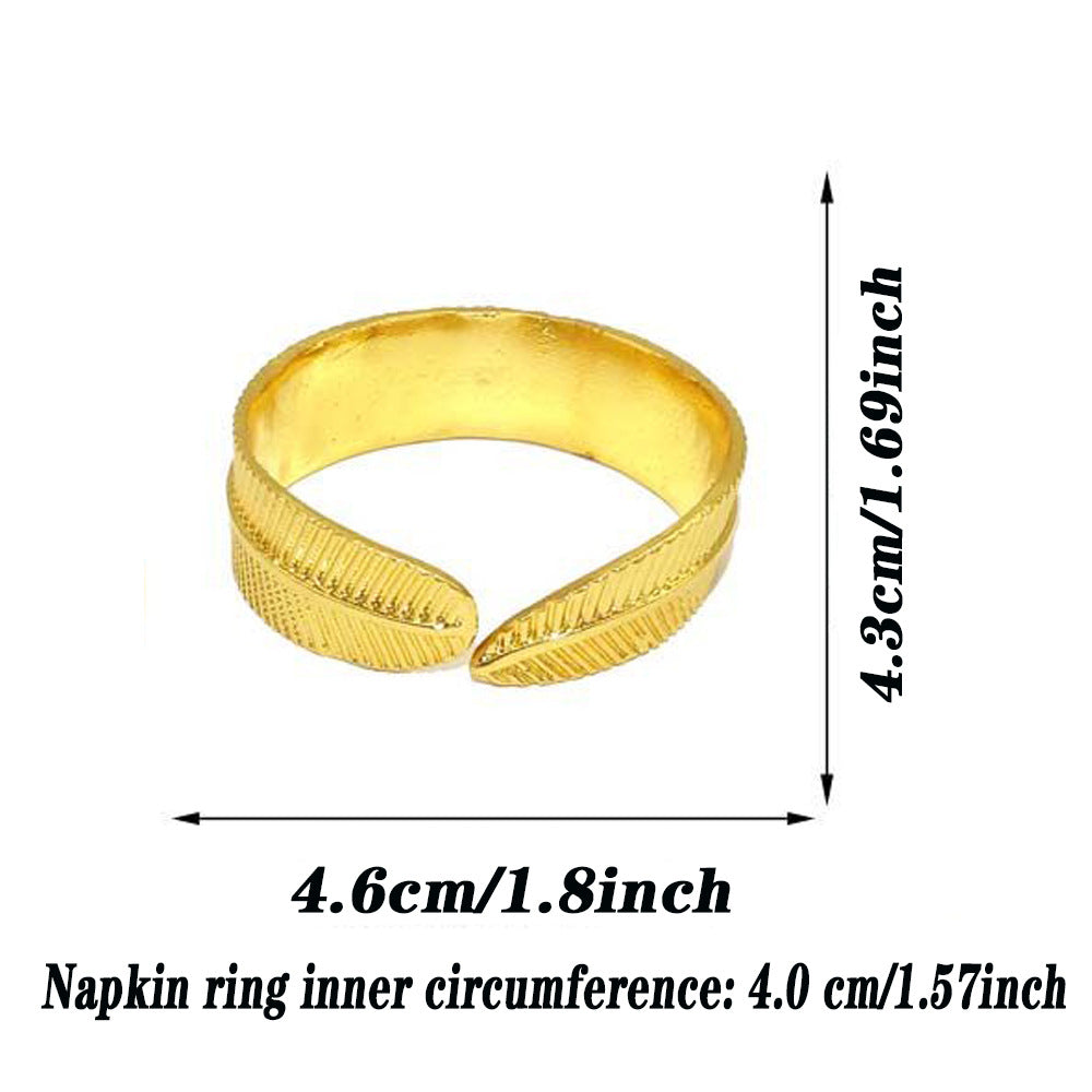 Gold Leaf Napkin Rings For Table Decoration