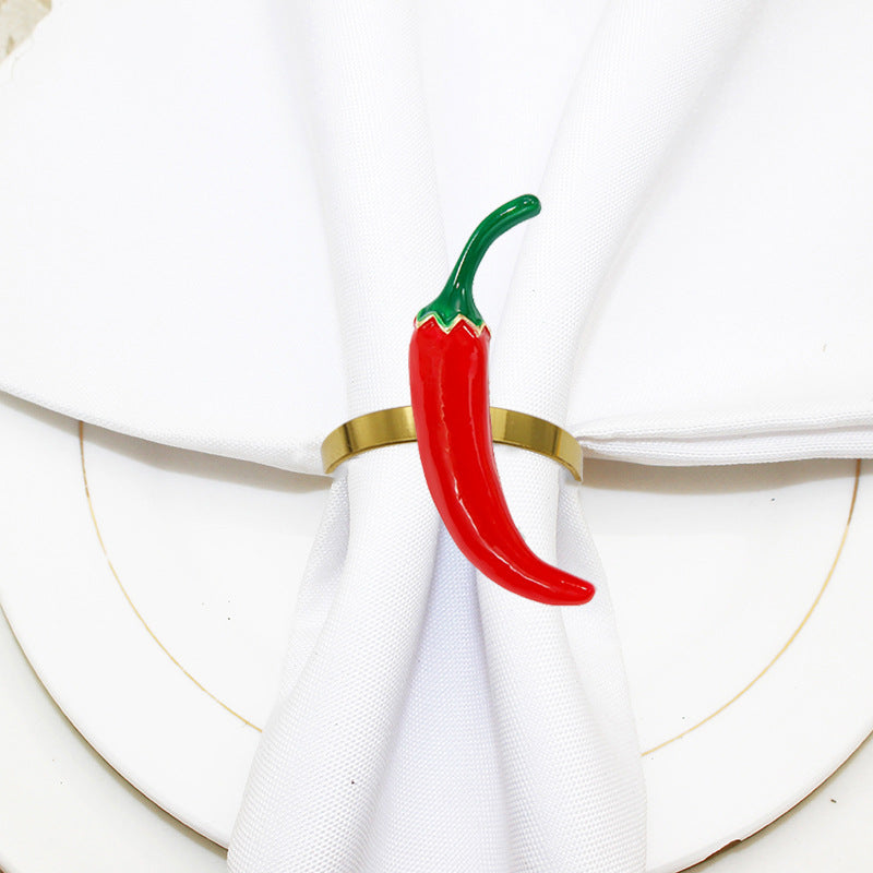 Red Chili Pepper Napkin Rings For Table Decoration